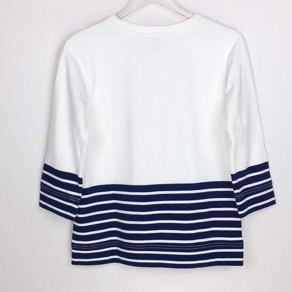 COPY - J. Crew Fleece Navy Nautical Colorblock Popover - Picture 2 of 6